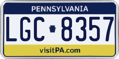 PA license plate LGC8357