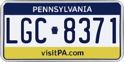 PA license plate LGC8371