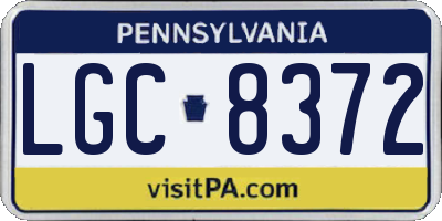 PA license plate LGC8372