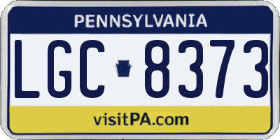 PA license plate LGC8373