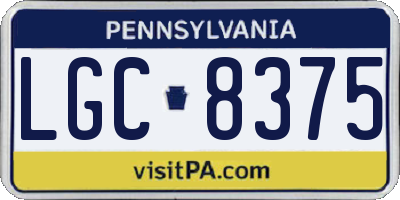 PA license plate LGC8375