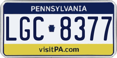 PA license plate LGC8377