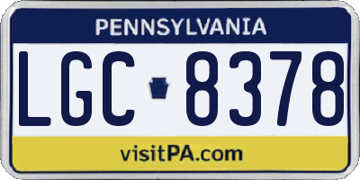 PA license plate LGC8378