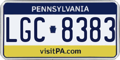 PA license plate LGC8383