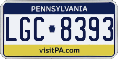 PA license plate LGC8393