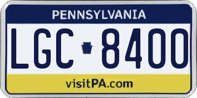 PA license plate LGC8400