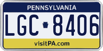 PA license plate LGC8406