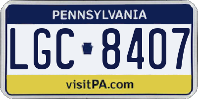 PA license plate LGC8407