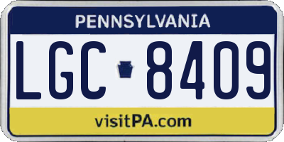 PA license plate LGC8409
