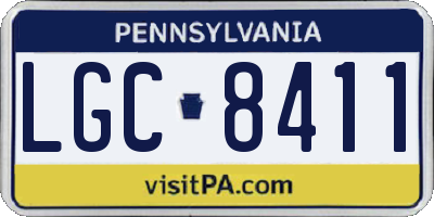PA license plate LGC8411