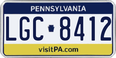 PA license plate LGC8412