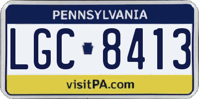 PA license plate LGC8413