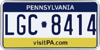 PA license plate LGC8414