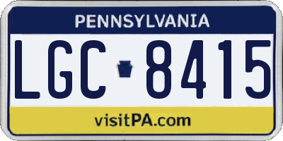 PA license plate LGC8415