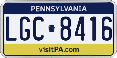 PA license plate LGC8416