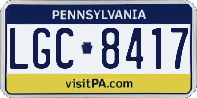 PA license plate LGC8417