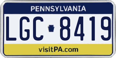 PA license plate LGC8419