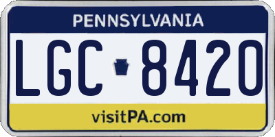 PA license plate LGC8420