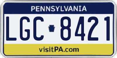 PA license plate LGC8421