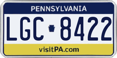 PA license plate LGC8422