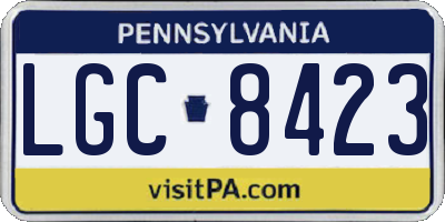 PA license plate LGC8423