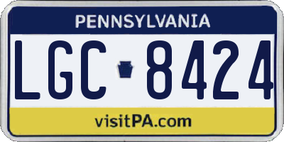 PA license plate LGC8424