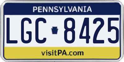 PA license plate LGC8425