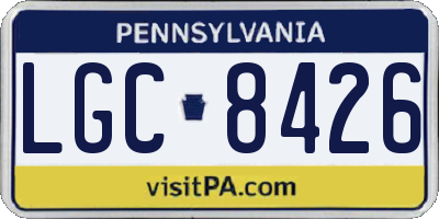 PA license plate LGC8426