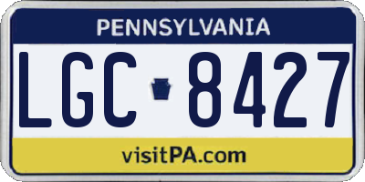 PA license plate LGC8427