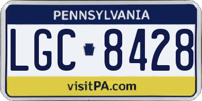 PA license plate LGC8428