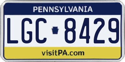 PA license plate LGC8429