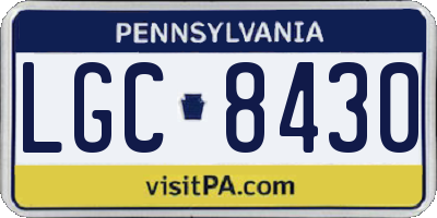 PA license plate LGC8430