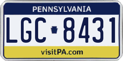 PA license plate LGC8431