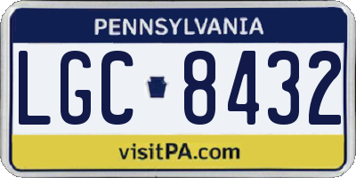 PA license plate LGC8432