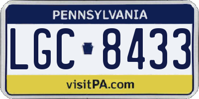 PA license plate LGC8433