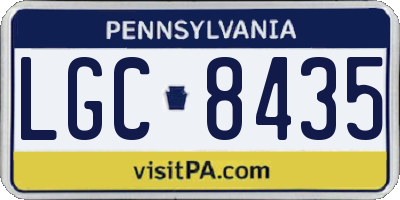 PA license plate LGC8435