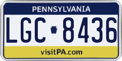 PA license plate LGC8436