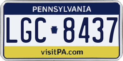 PA license plate LGC8437