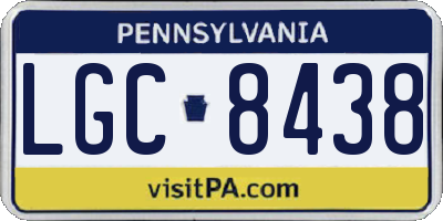 PA license plate LGC8438