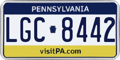 PA license plate LGC8442