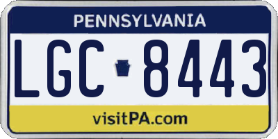 PA license plate LGC8443