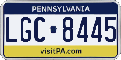 PA license plate LGC8445