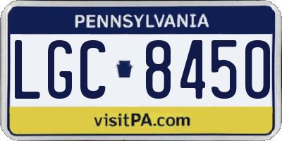 PA license plate LGC8450