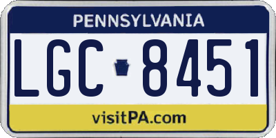 PA license plate LGC8451