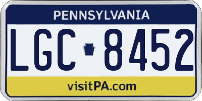 PA license plate LGC8452
