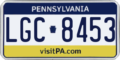 PA license plate LGC8453