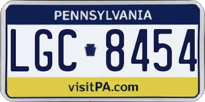 PA license plate LGC8454