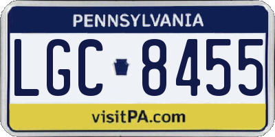 PA license plate LGC8455