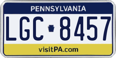 PA license plate LGC8457