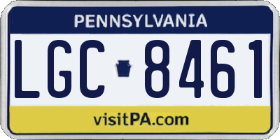 PA license plate LGC8461